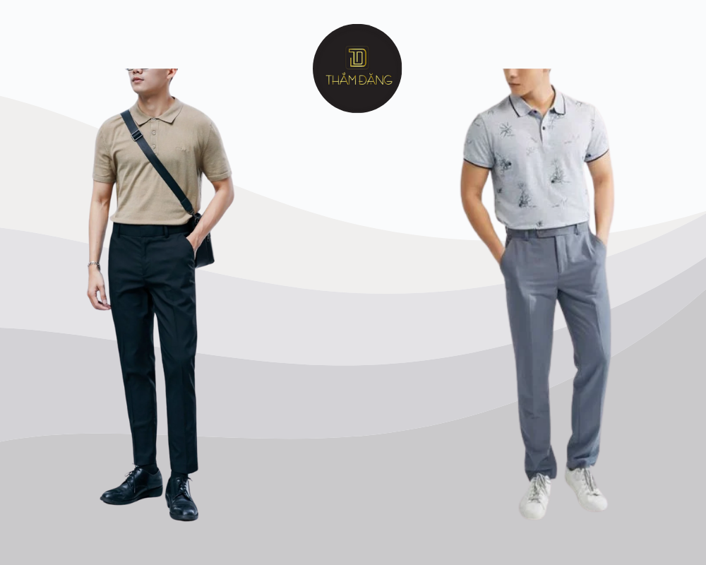 Set áo polo kết hợp quần âu mang đến vẻ ngoài năng động và lịch sự.