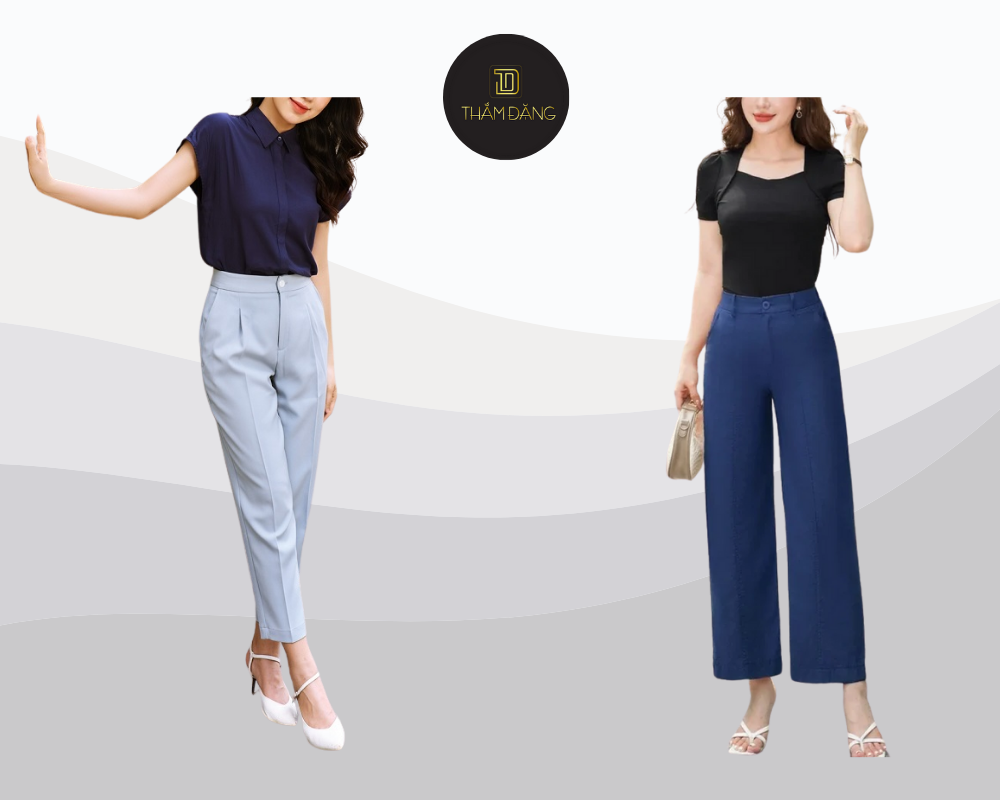 Phối quần tây với áo thun nữ tạo vẻ ngoài trẻ trung và tôn dáng hoàn hảo.
