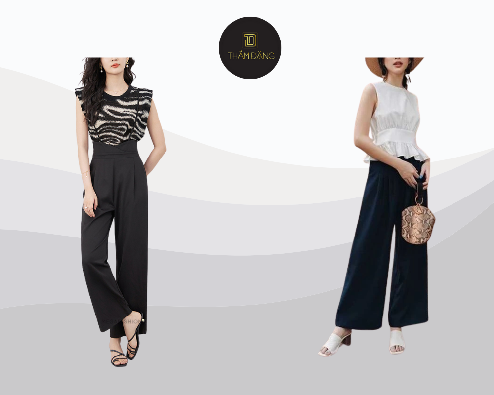 Quần tây đen nữ phối với áo gì? Áo sát nách phối đồ quần tây nữ màu trắng mang đến vẻ ngoài cá tính và thời thượng.