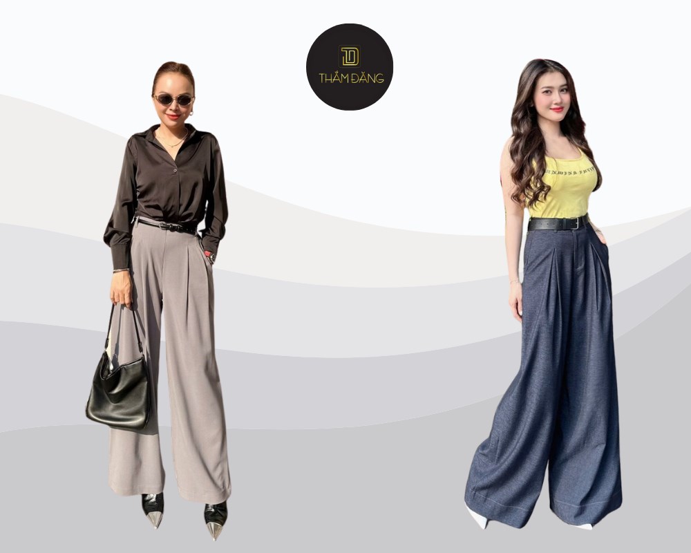 phối đồ với quần tây ống rộng tự tin thể hiện cá tính