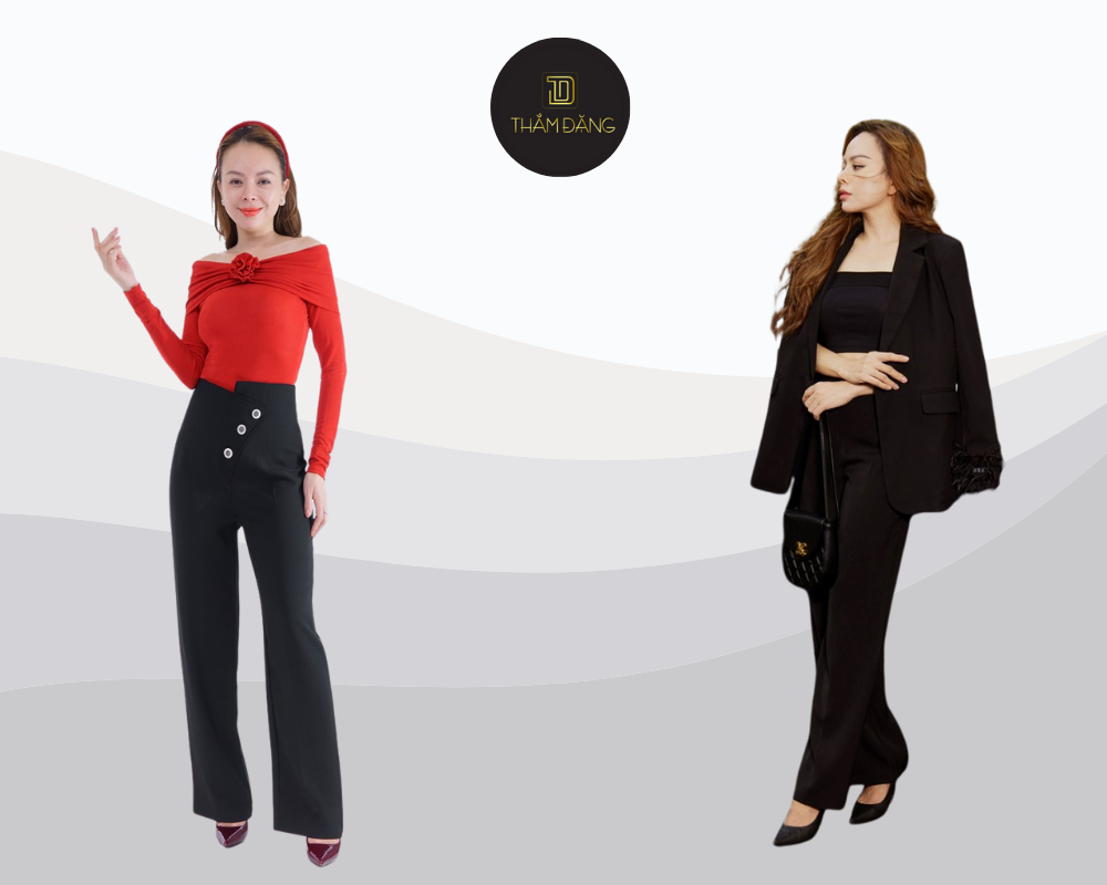 phối giày với quần tây đen nữ đẹp