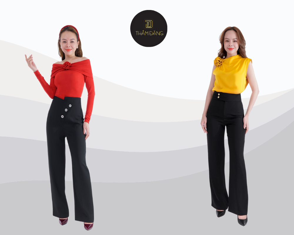 phối giày với quần tây đen nữ tự tin