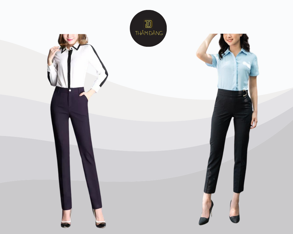 phối giày với quần tây đen nữ tôn dáng