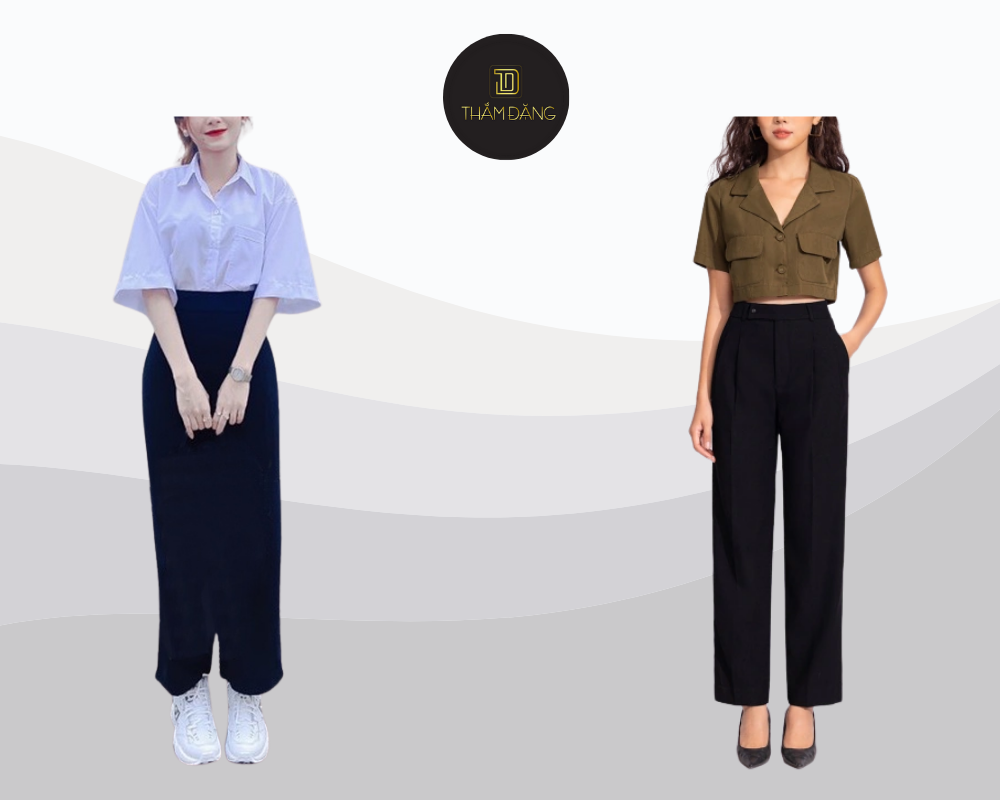 phối giày với quần tây đen nữ cho mùa hè