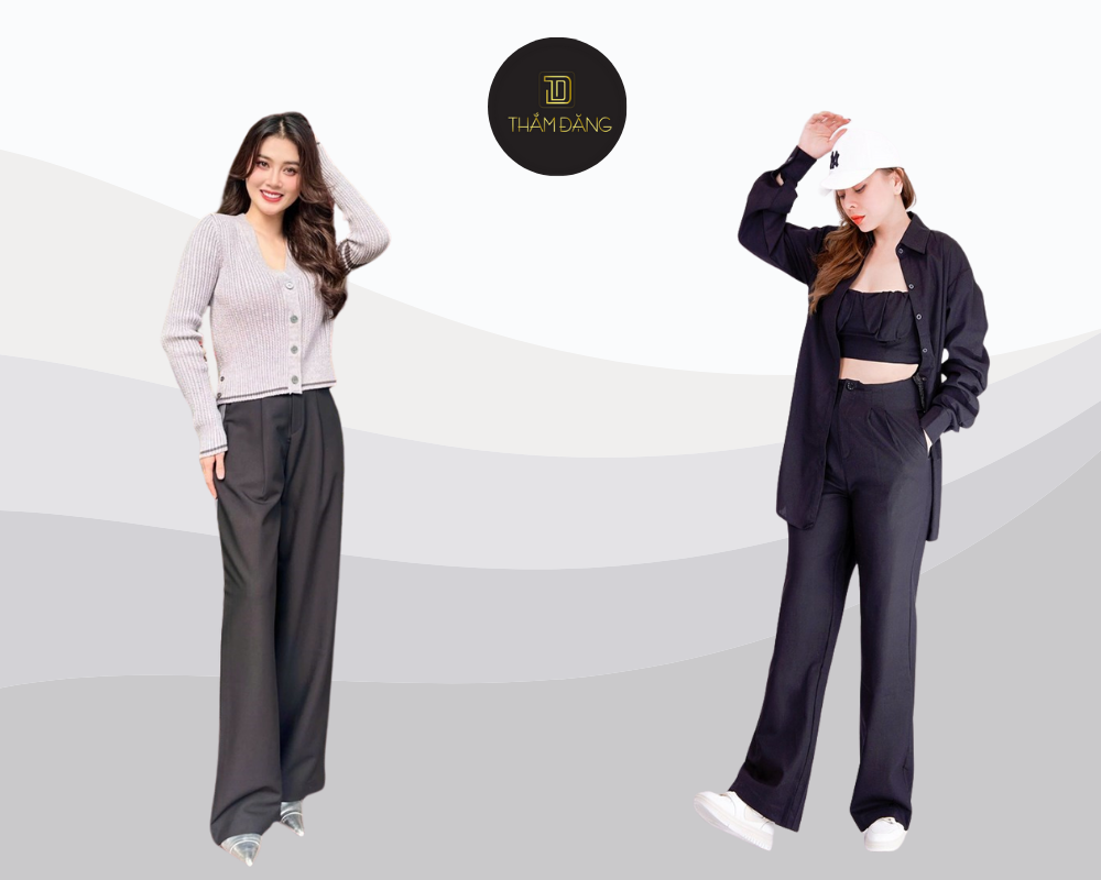phối giày với quần tây đen nữ quyến rũ