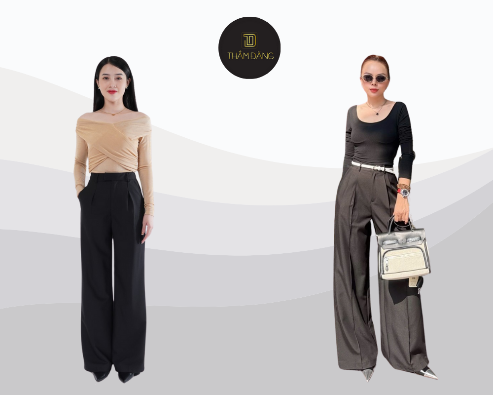 phối giày với quần tây đen nữ thanh lịch