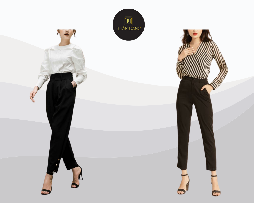 phối giày với quần tây đen nữ cho dân công sở