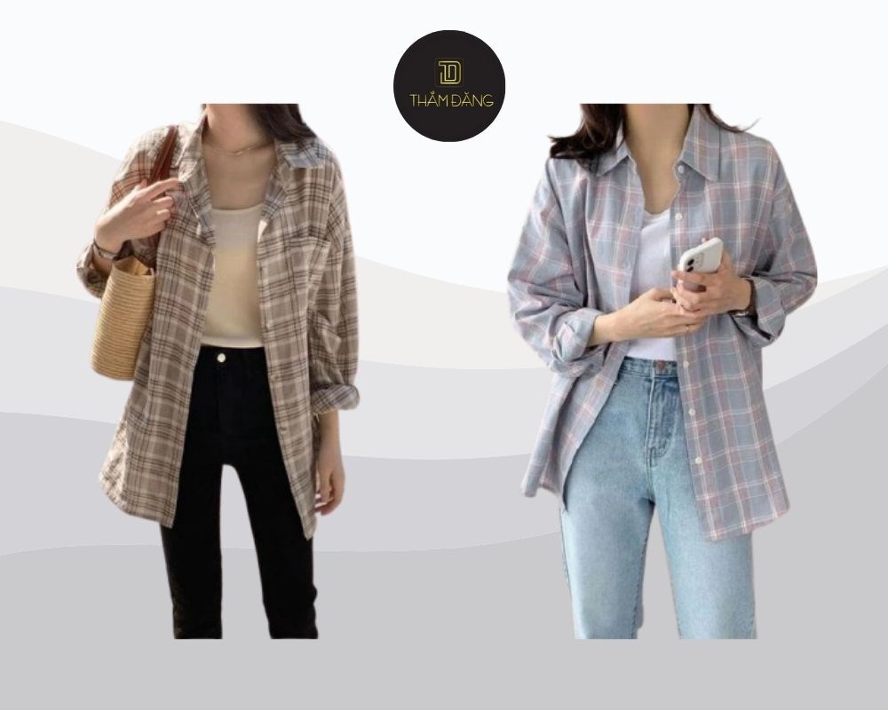 Áo thun bên trong nên chọn màu trung tính, ôm vừa vặn, còn quần cạp cao giúp kéo dài đôi chân và tạo tỷ lệ cân đối