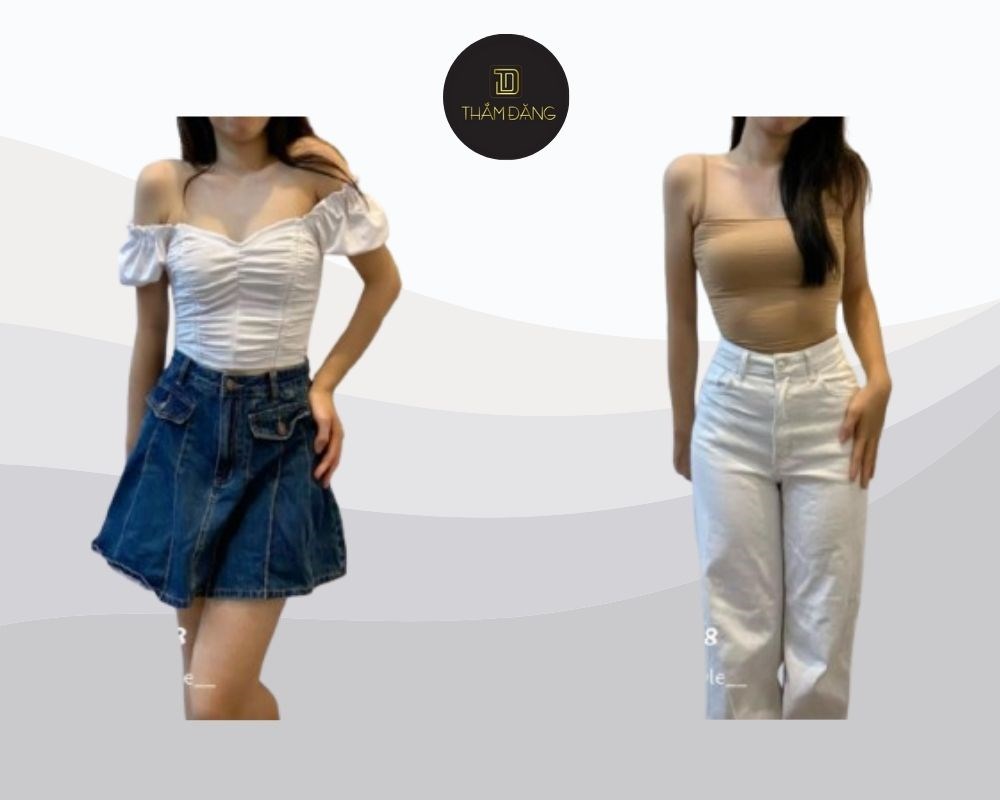 Vai rộng vốn đã nổi bật không cần thêm bất kỳ chi tiết nhấn mạnh nào