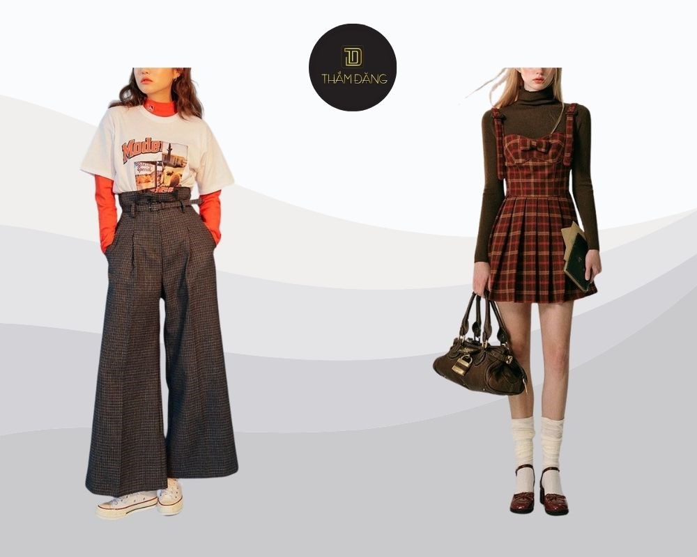 outfit phong cách retro