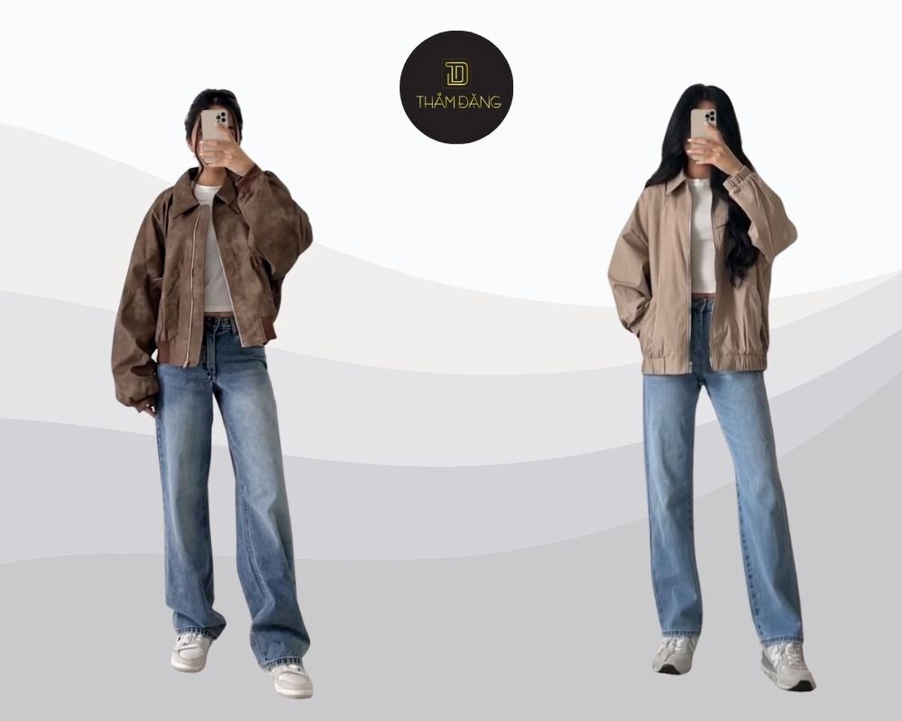 set bomber phong cách retro