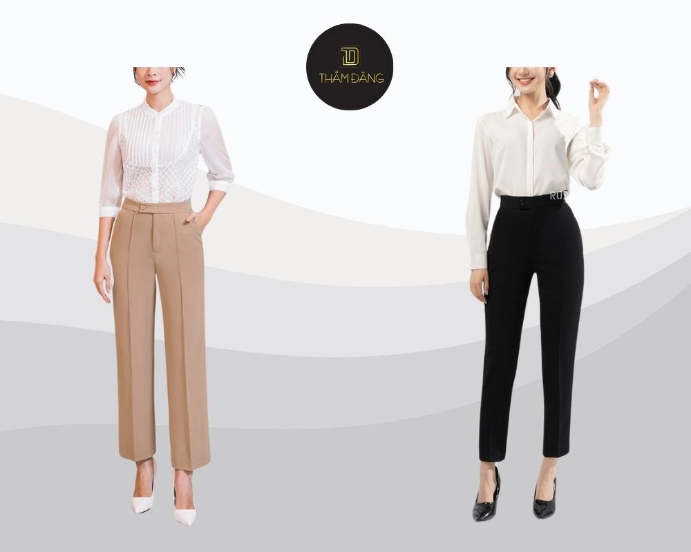 sơ mi và quần tây phong cách retro