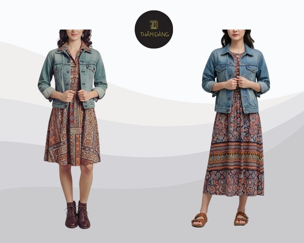 đầm thổ cẩm phong cách vintage