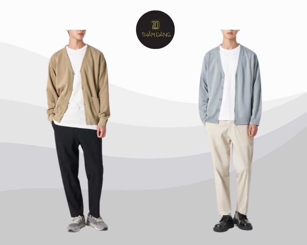 phối cardigan phong cách vintage