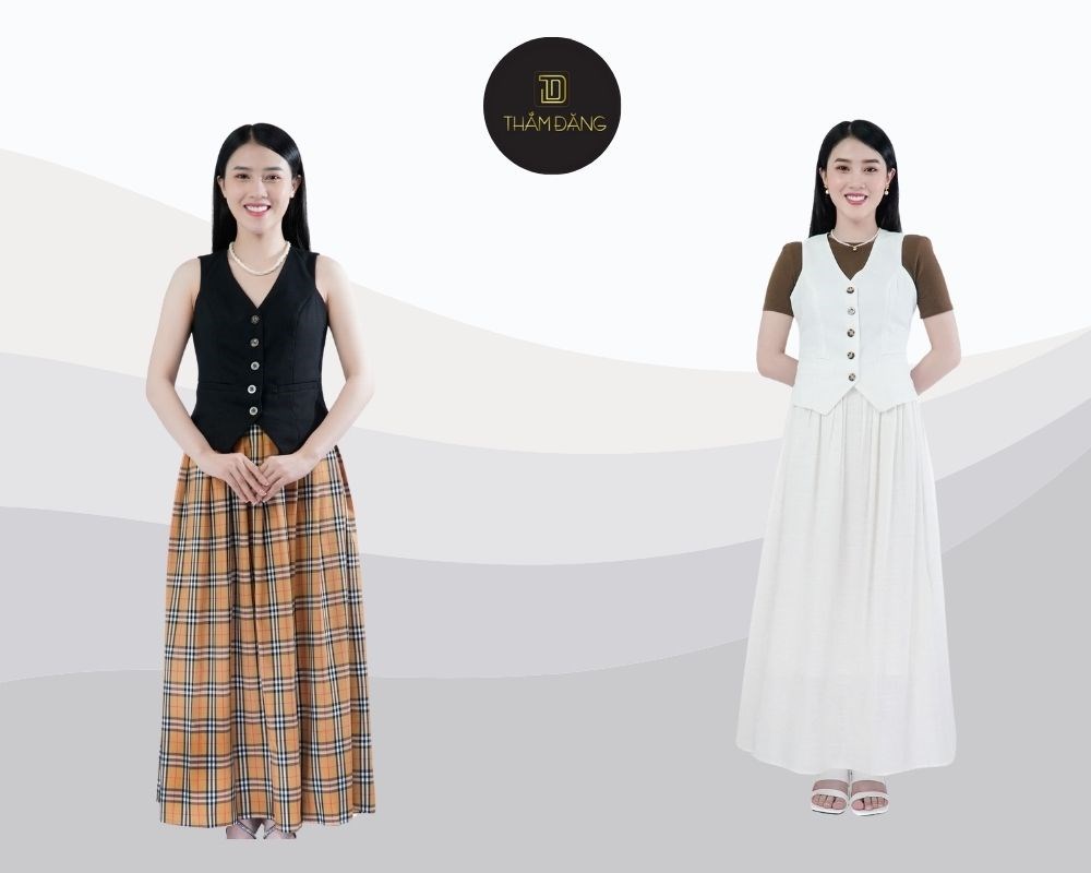 phối váy phong cách vintage