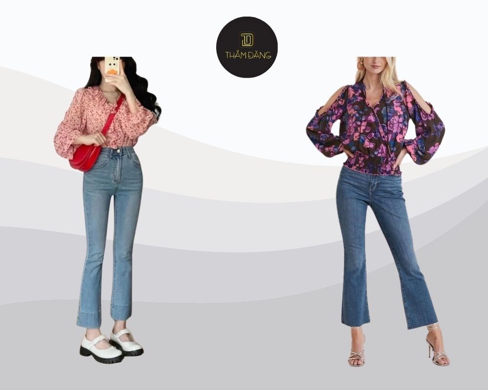 quần jean ống loe phong cách vintage