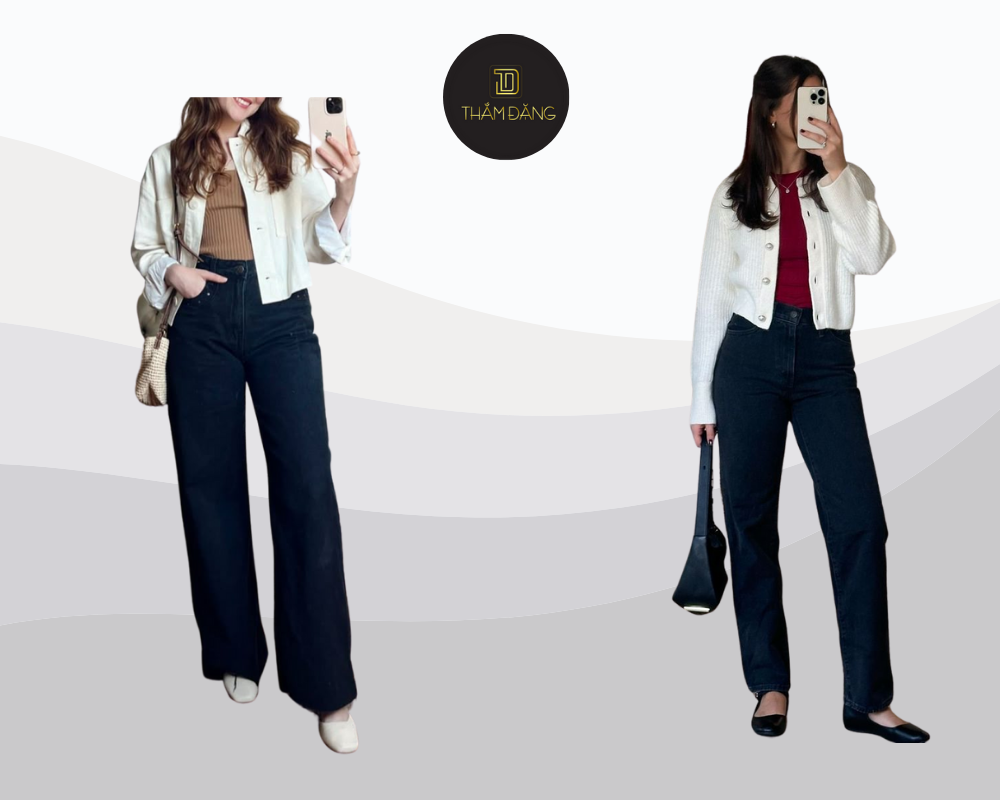 Với dáng kim cương, hãy chọn quần baggy có chi tiết xếp ly để tạo hiệu ứng cân đối cho cơ thể