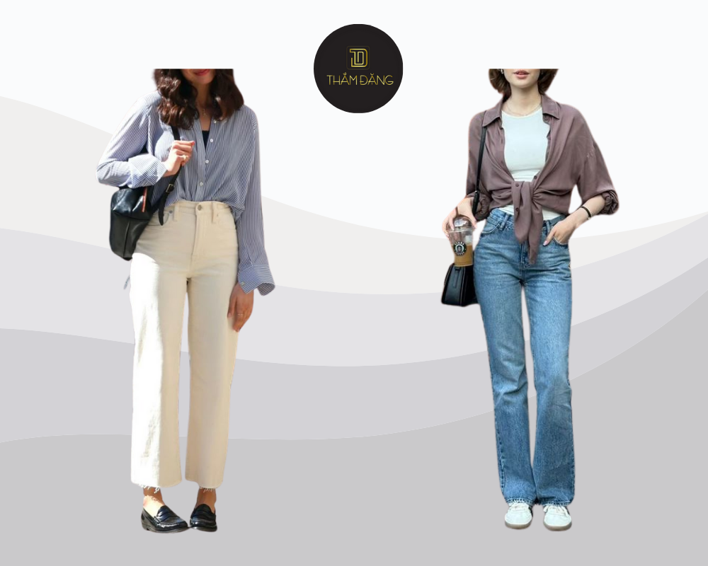 Quần baggy hợp với dáng người nào? Với dáng tam giác, quần giúp thu gọn phần hông