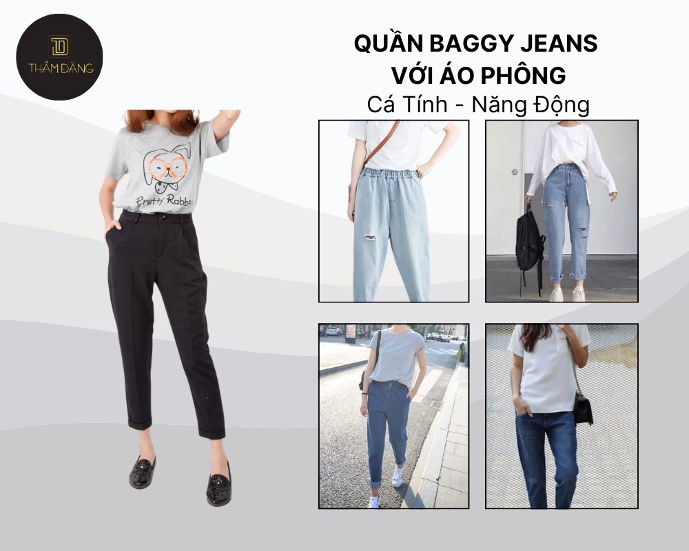 Kết hợp cùng áo phông basic để mang đến outfit năng động nhưng không kém phần cá tính