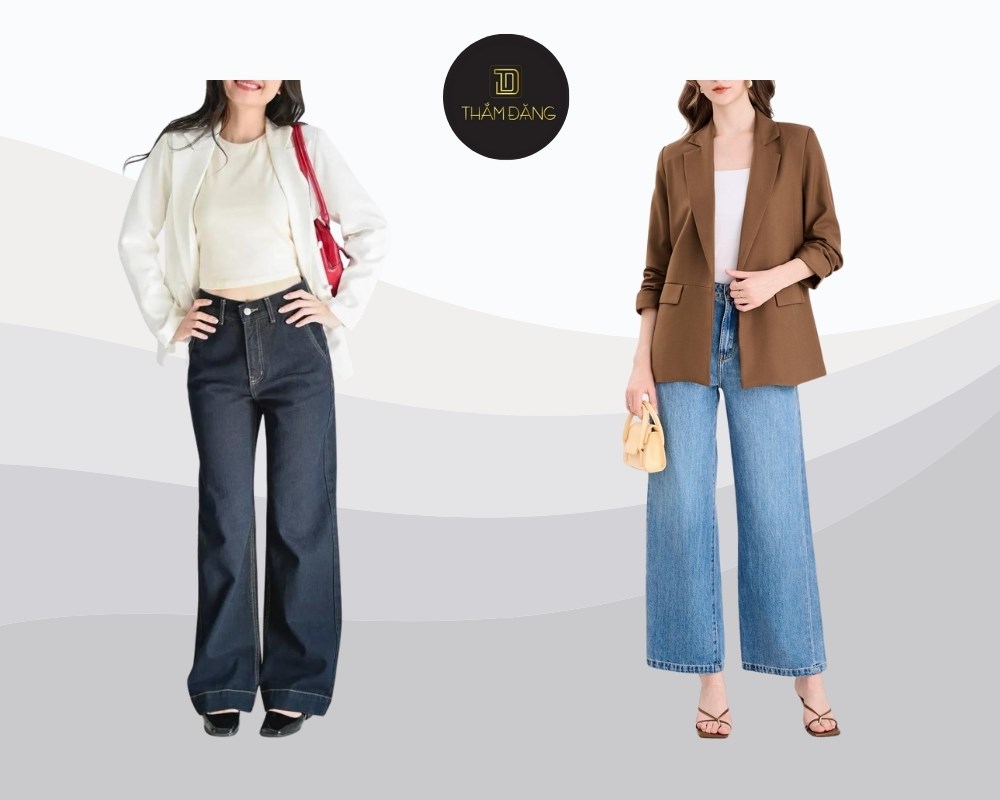Kết hợp blazer với quần baggy tạo phong cách quyền lực, nữ tính và cân đối