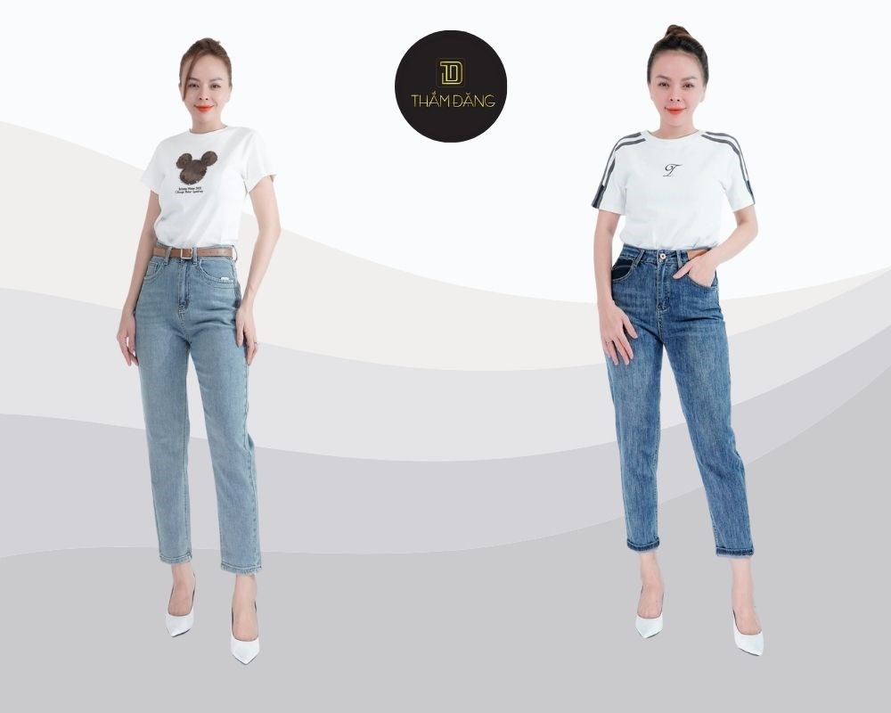 Quần baggy jean lưng cao tôn dáng, giúp bạn khoe vòng eo thon gọn và tạo hiệu ứng kéo dài đôi chân