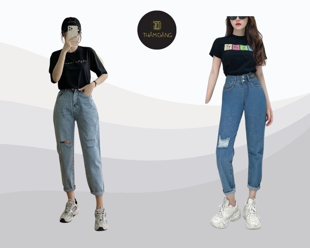 Với chi tiết rách gối cá tính, quần baggy jeans rách gối tạo nên một diện mạo, thoải mái và năng động