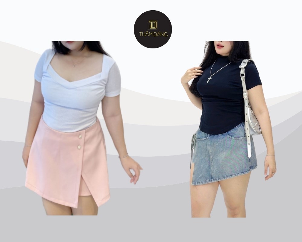 quần giả váy cho người mập giúp che khuyết điểm