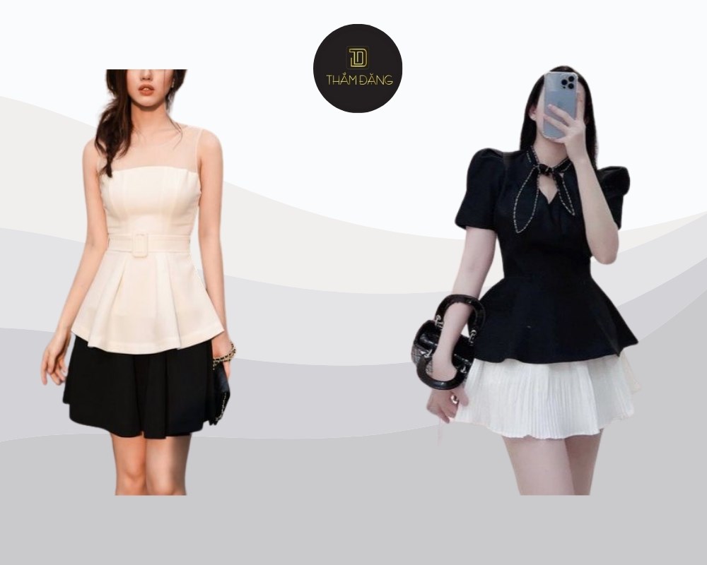áo peplum phối quần giả váy giúp tôn dáng