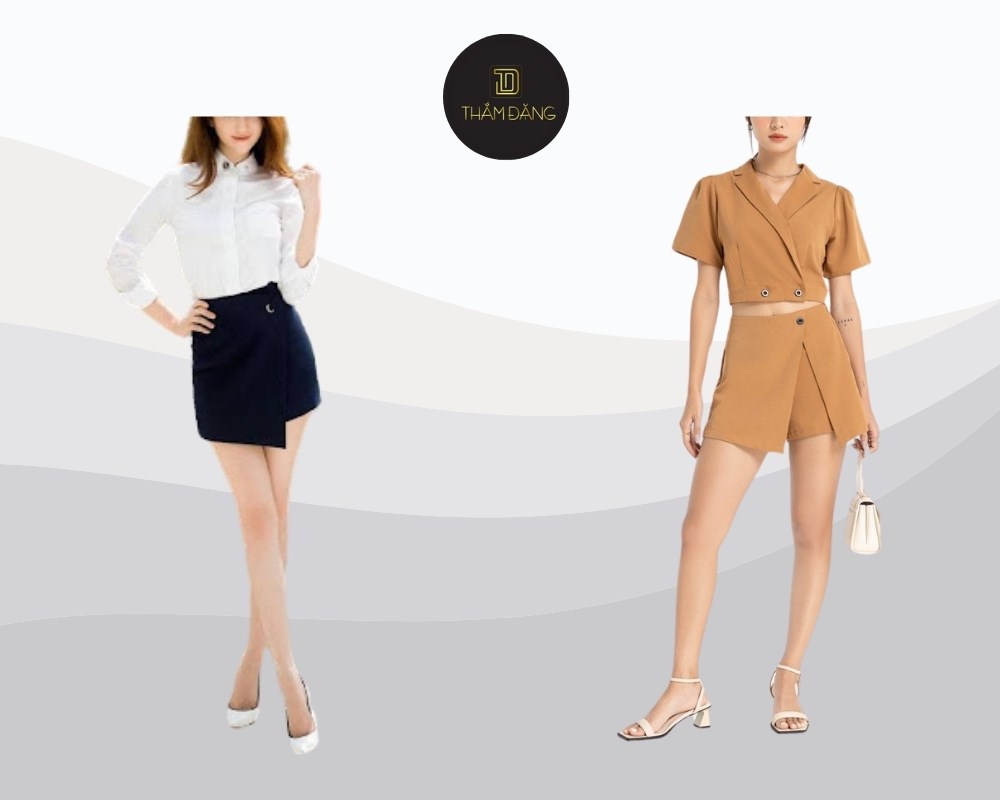 phối đồ với quần giả váy đẹp
