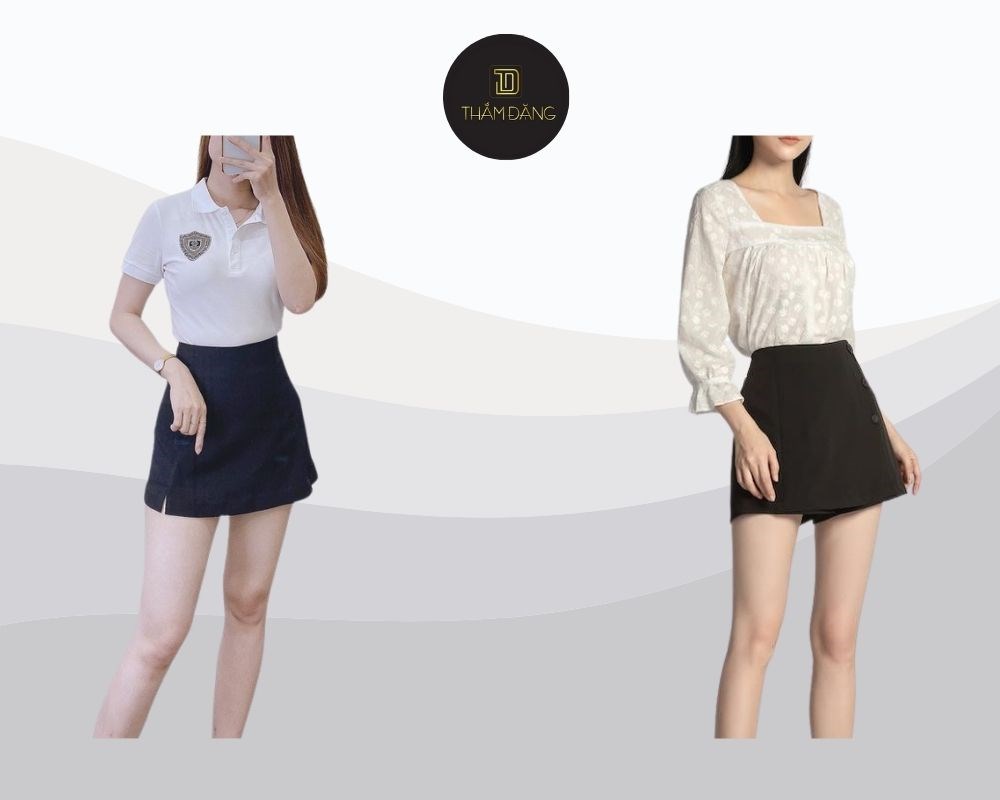Quần short giả váy ngắn Thắm Đặng Store thiết kế táo bạo, trẻ trung, tôn dáng và kéo dài chân
