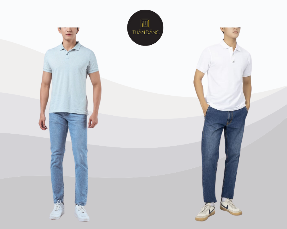 quần jean cho tuổi 50 phối áo polo nam