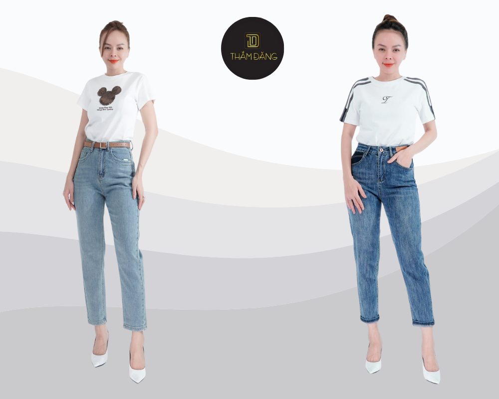 quần jean cho tuổi 50 dạo phố