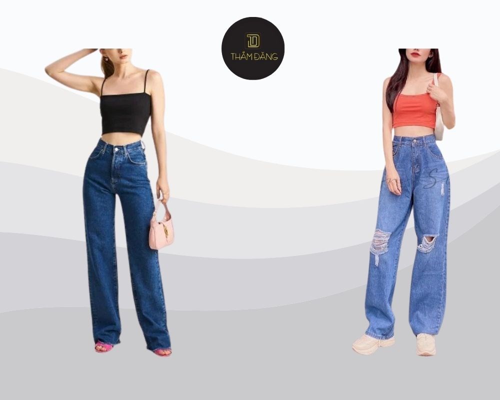 quần jean ống rộng phối với áo gì cho ngày hè