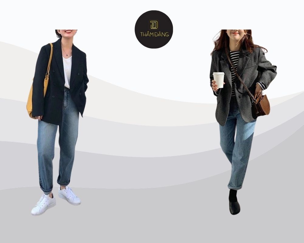 quần jean ống rộng phối với áo gì phóng khoáng