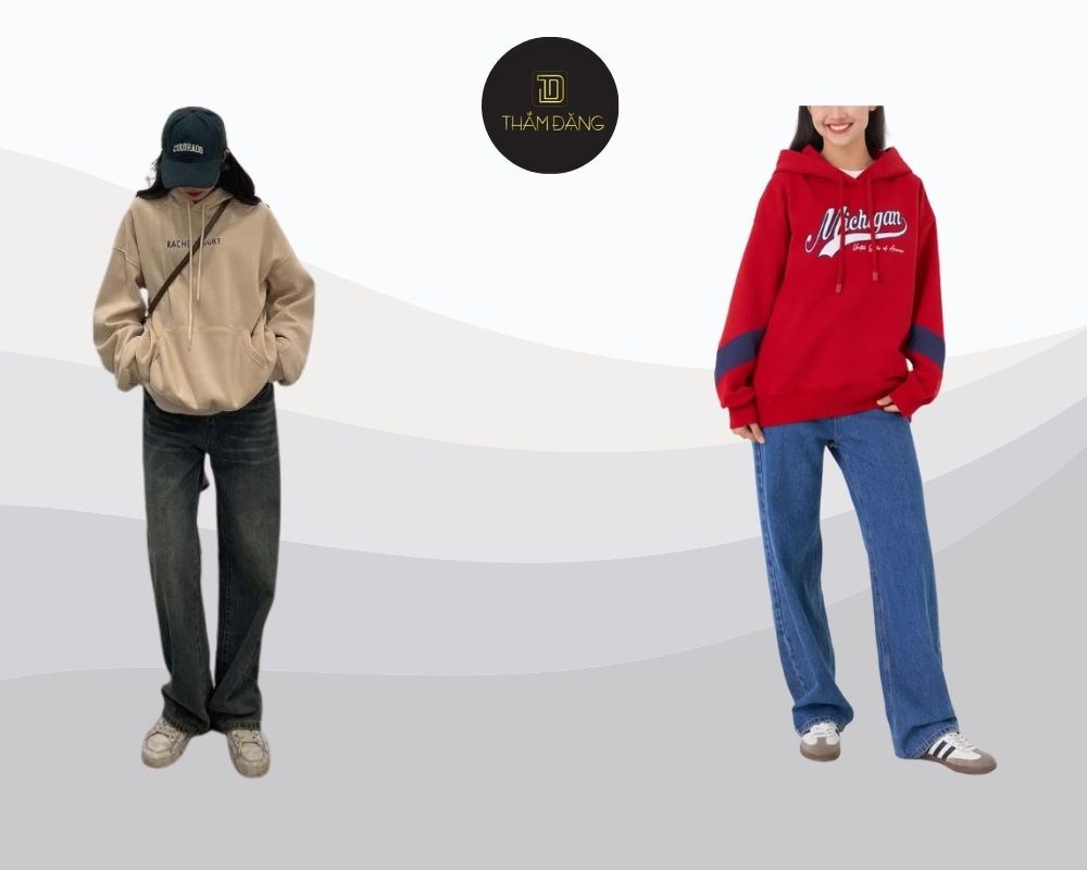 quần jean ống rộng phối với áo gì cá tính
