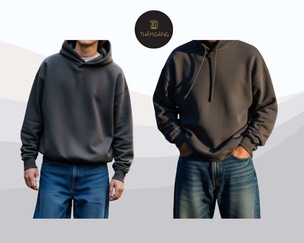 quần jean ống rộng phối với áo hoodie cho ngày lạnh