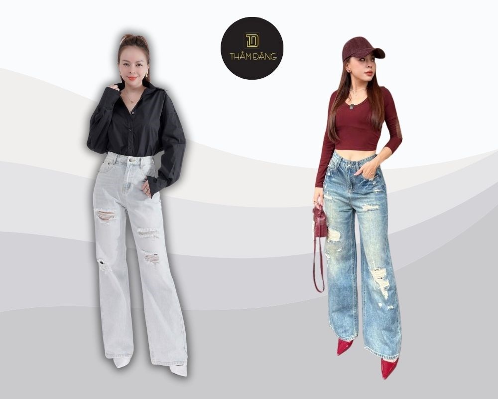 Phong cách trẻ trung với quần jeans suông rách – thiết kế phá cách giúp bạn gây được ấn tượng mọi lúc mọi nơi