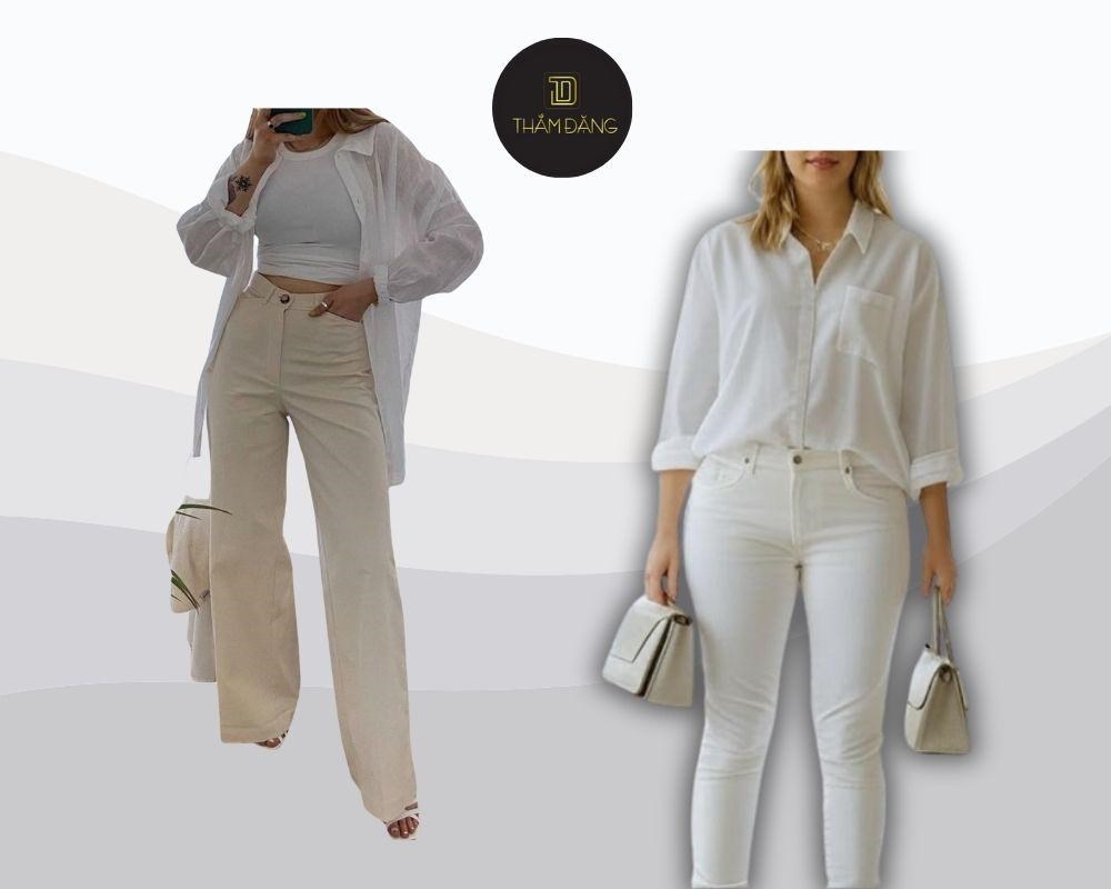 Quần jeans là item thời trang đa năng khi phối với nhiều loại áo, trong có có sơ mi trắng