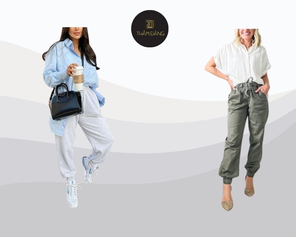 quần jogger nữ phối với áo gì phóng khoáng