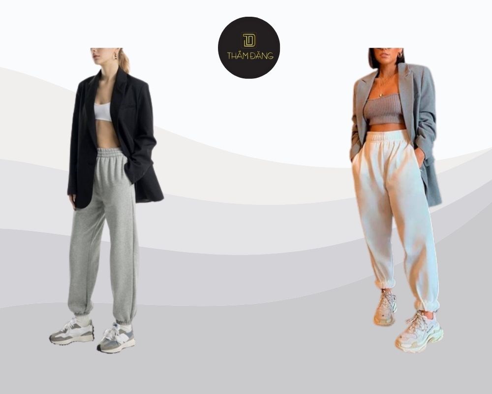 quần jogger nữ phối với áo gì thoải mái