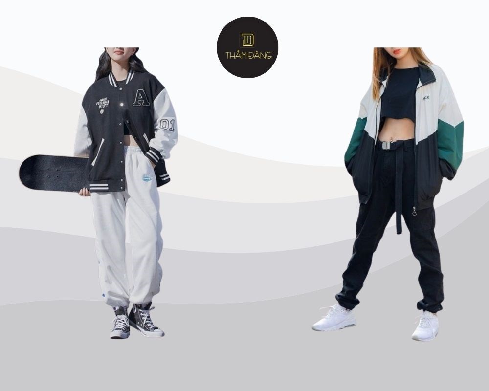 quần jogger nữ phối với áo gì cá tính