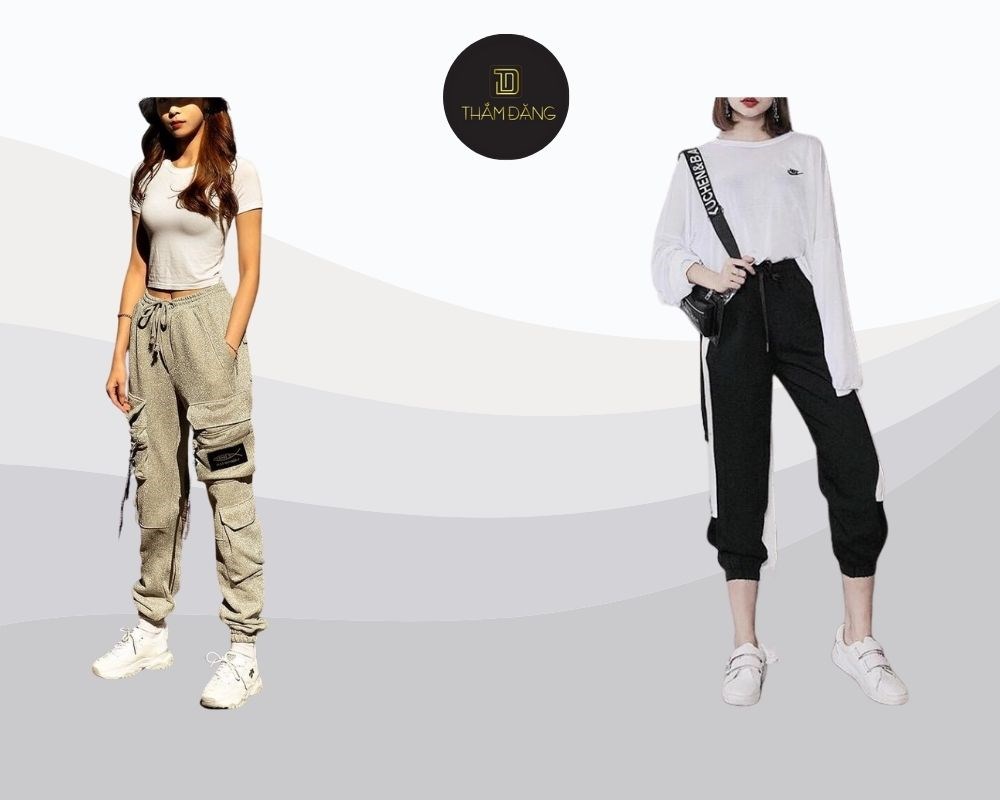 quần jogger nữ phối với áo gì hợp