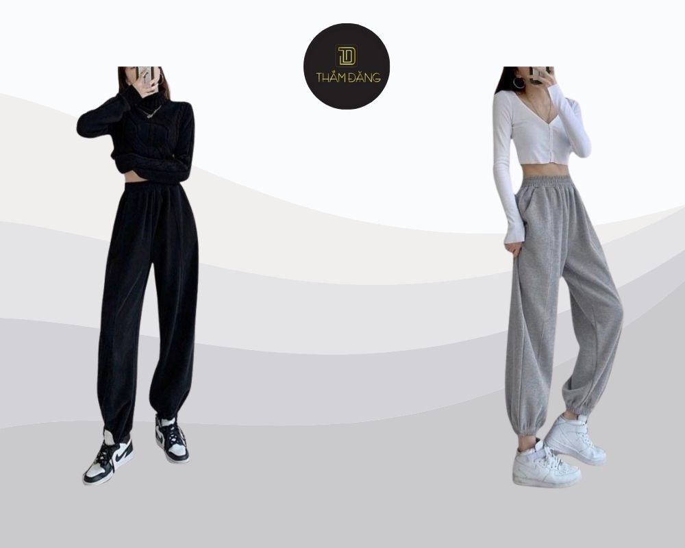 quần jogger nữ phối với áo gì phong cách đường phố