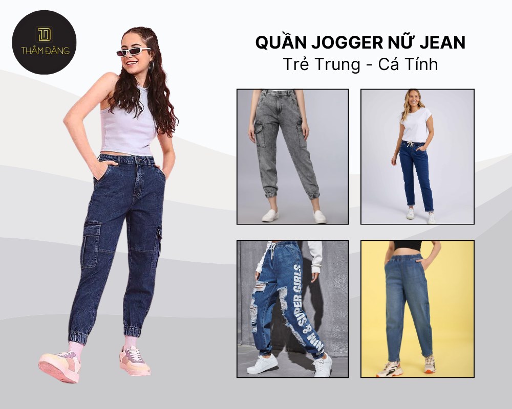 Phối đồ cực chất cùng quần Jogger nữ jean