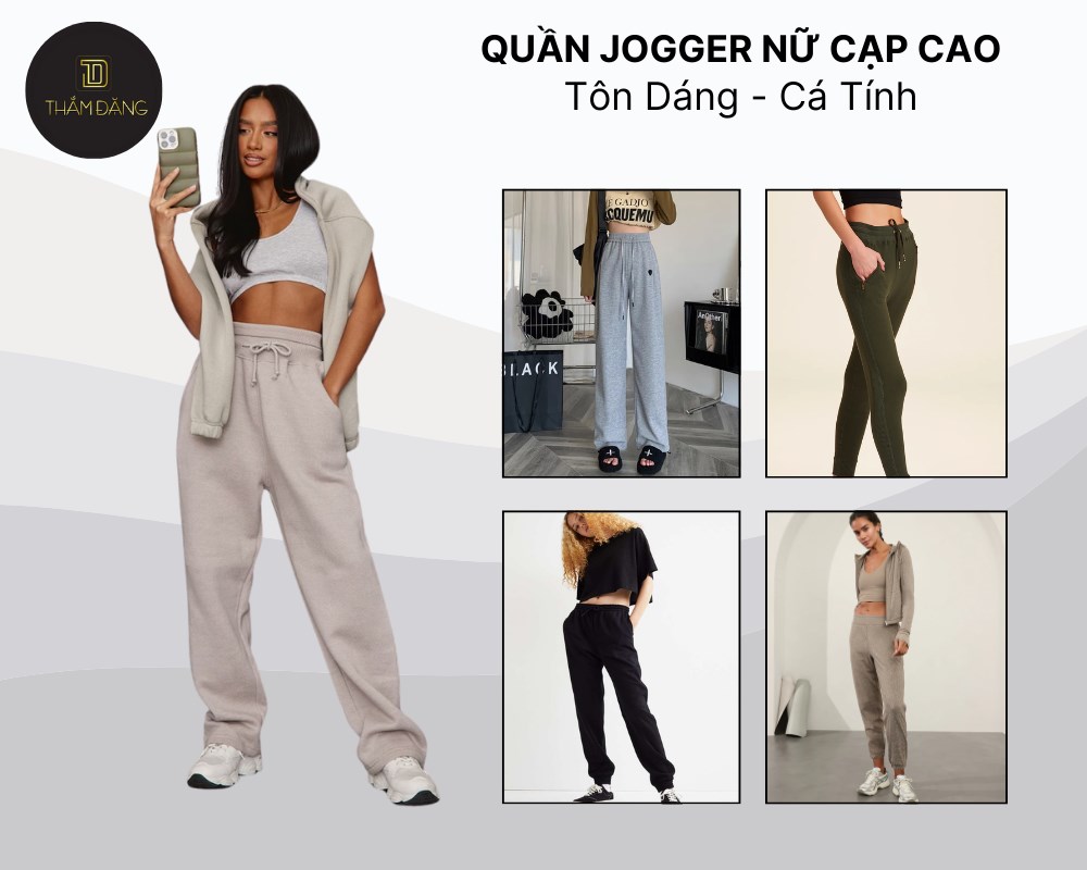 Quần Jogger nữ cạp cao giúp tôn dáng vô cùng hiệu quả