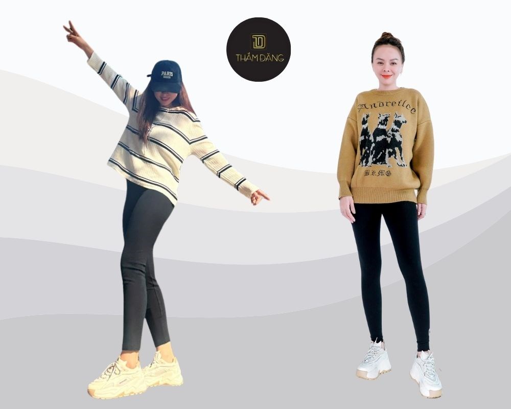Quần legging lưng cao tại Thắm Đặng không chỉ giúp tôn dáng mà còn mang lại sự tự tin với thiết kế đai cao ôm sát, che khuyết điểm hiệu quả