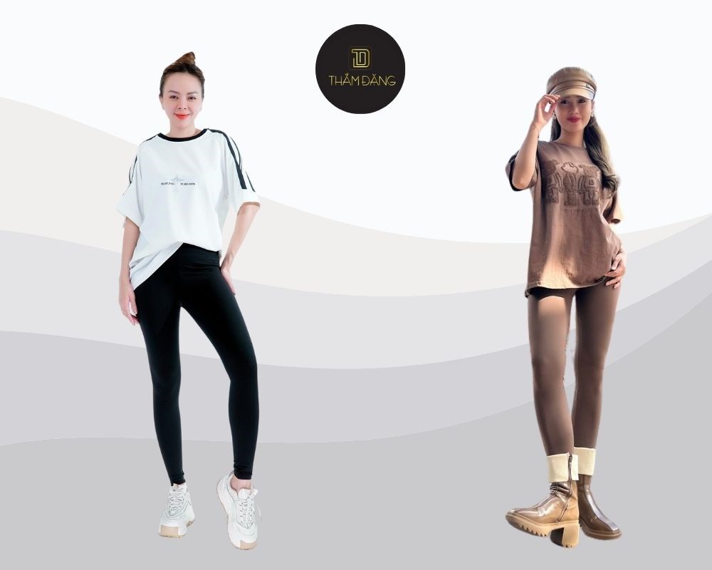 Quần legging thời trang tại Thắm Đặng kết hợp phong cách và sự thoải mái, dễ dàng phối hợp với nhiều trang phục khác nhau