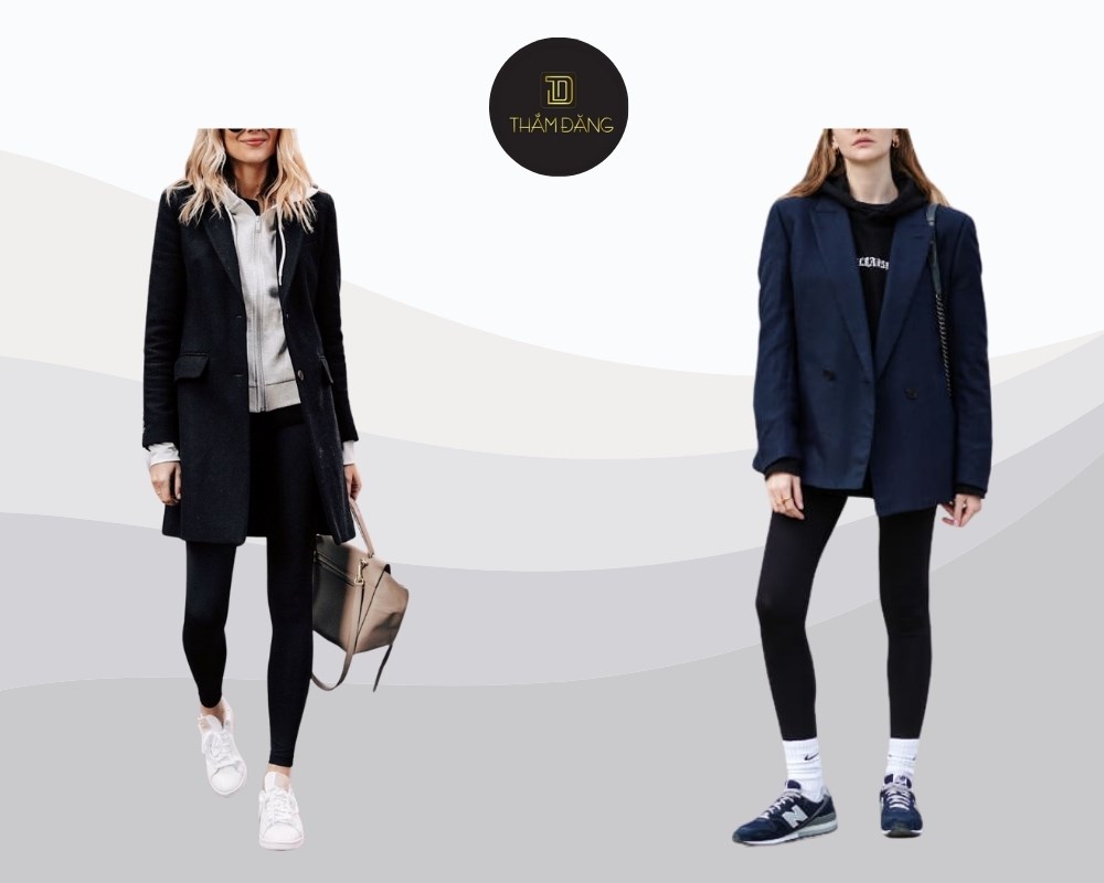 áo layer phối quần legging phá cách
