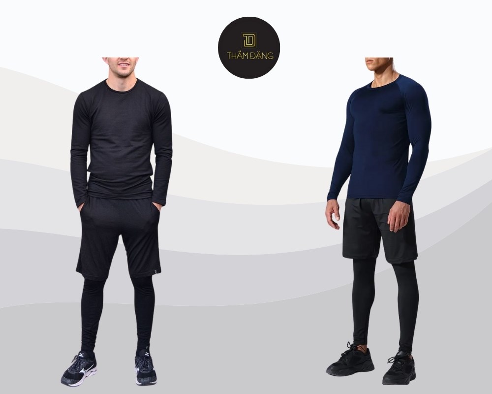 legging phối quần short và áo thun rộng