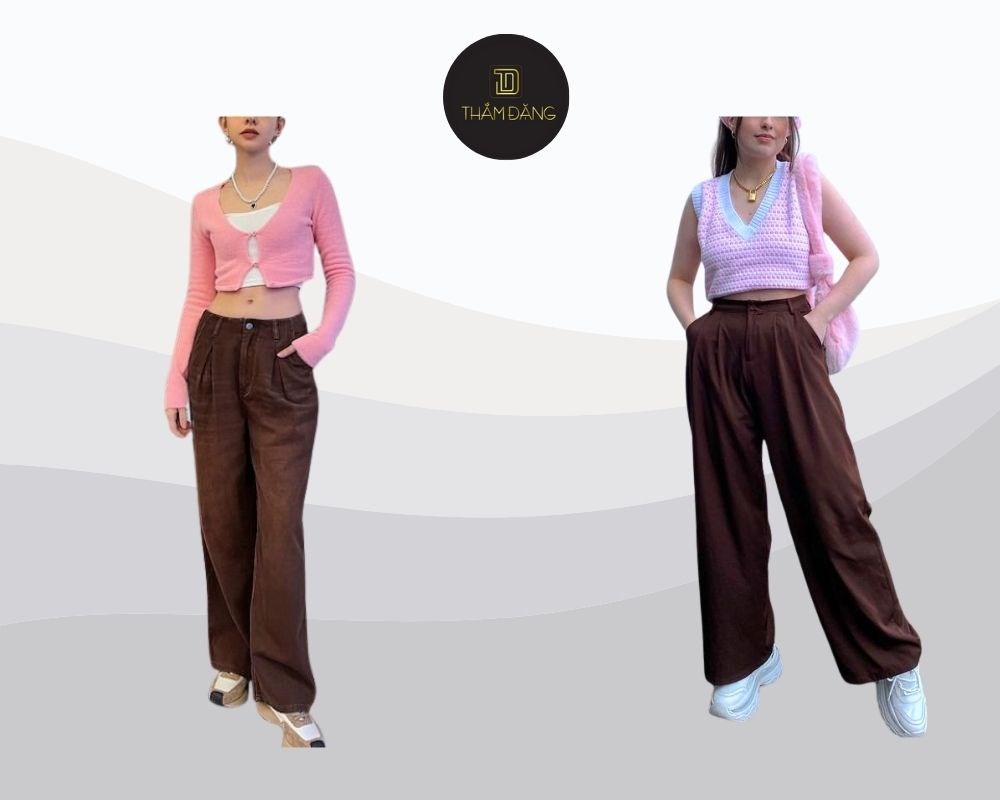 quần nâu phối áo màu gì đi làm